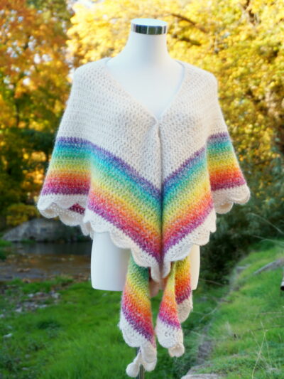 Rainbow shawl - crochet pattern