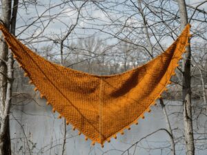 Limonite - Tunisian crochet shawl full view