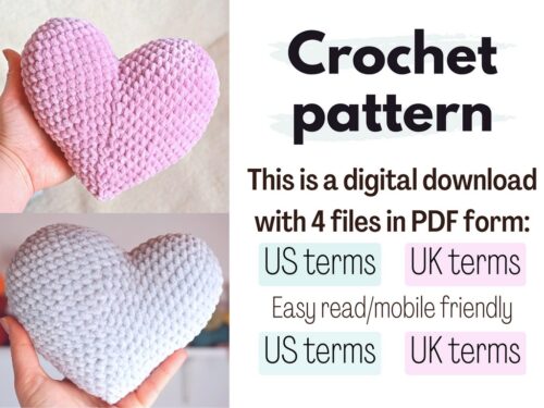 Amigurumi heart crochet pattern