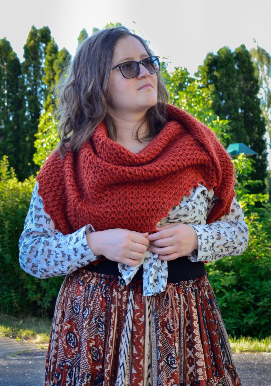 Porphyry shawl Tunisian crochet pattern yarnandy-14