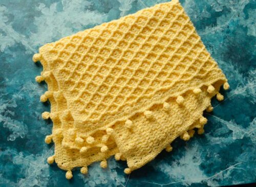 Honeycomb baby blanket crochet pattern 5
