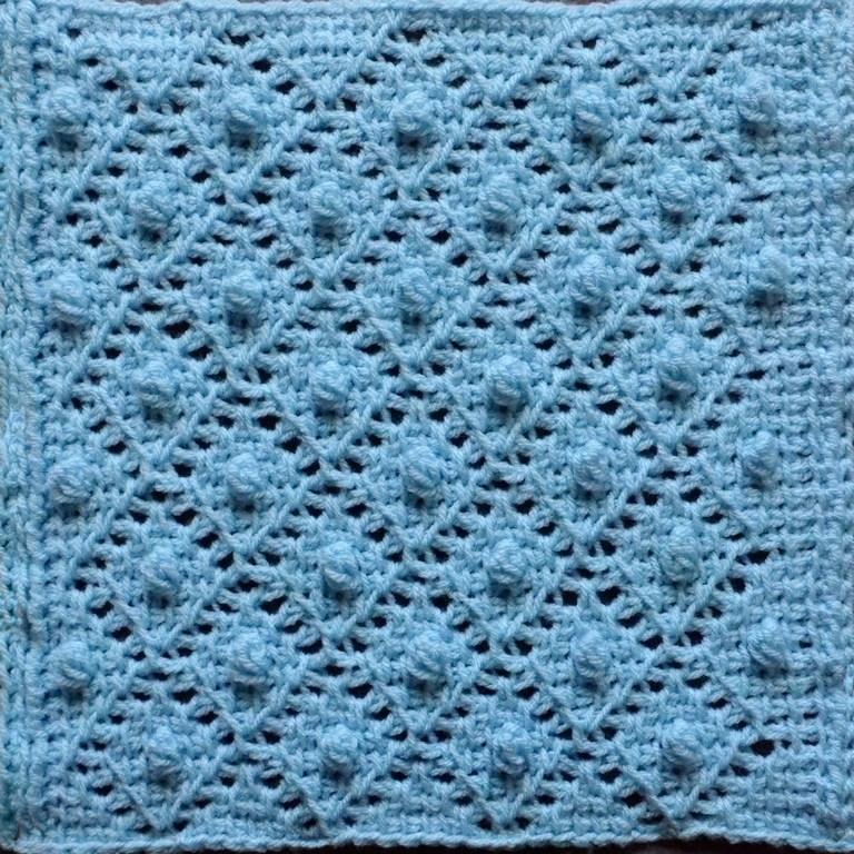 Tunisian crochet lace blanket square crochet pattern