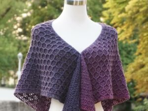 honey drip asymmetrical shawl pattern 4