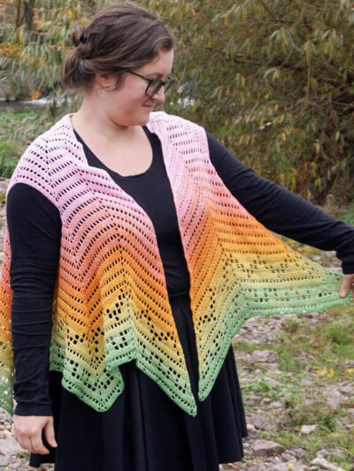 Sweet papaya vest or shawl crochet pattern